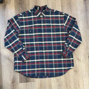 Vintage 90s Men's Plaid Pocket Button Up XL 100% cotton